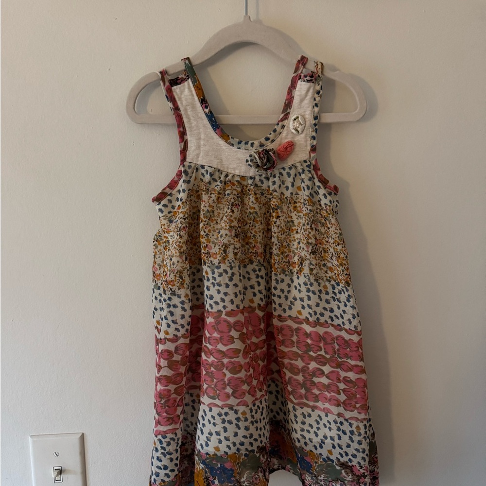 Free Planet Multicolor Patchwork Kids Dress